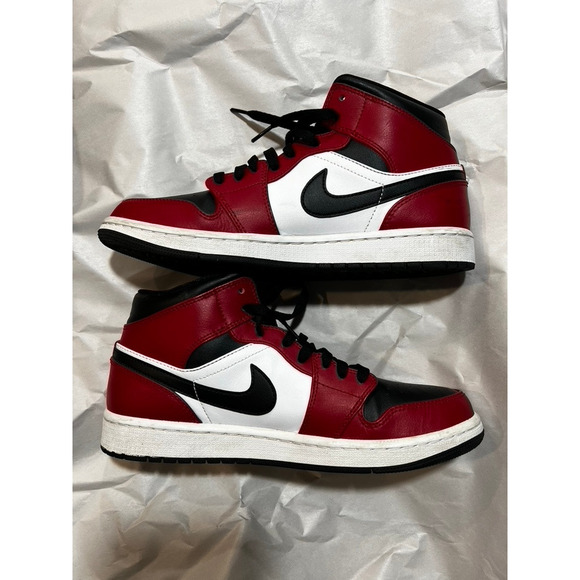 Nike Air Jordan 1 Mid Reverse Bred Retro Red 554724069 Sz 9 Box Streetwear - Picture 2 of 16